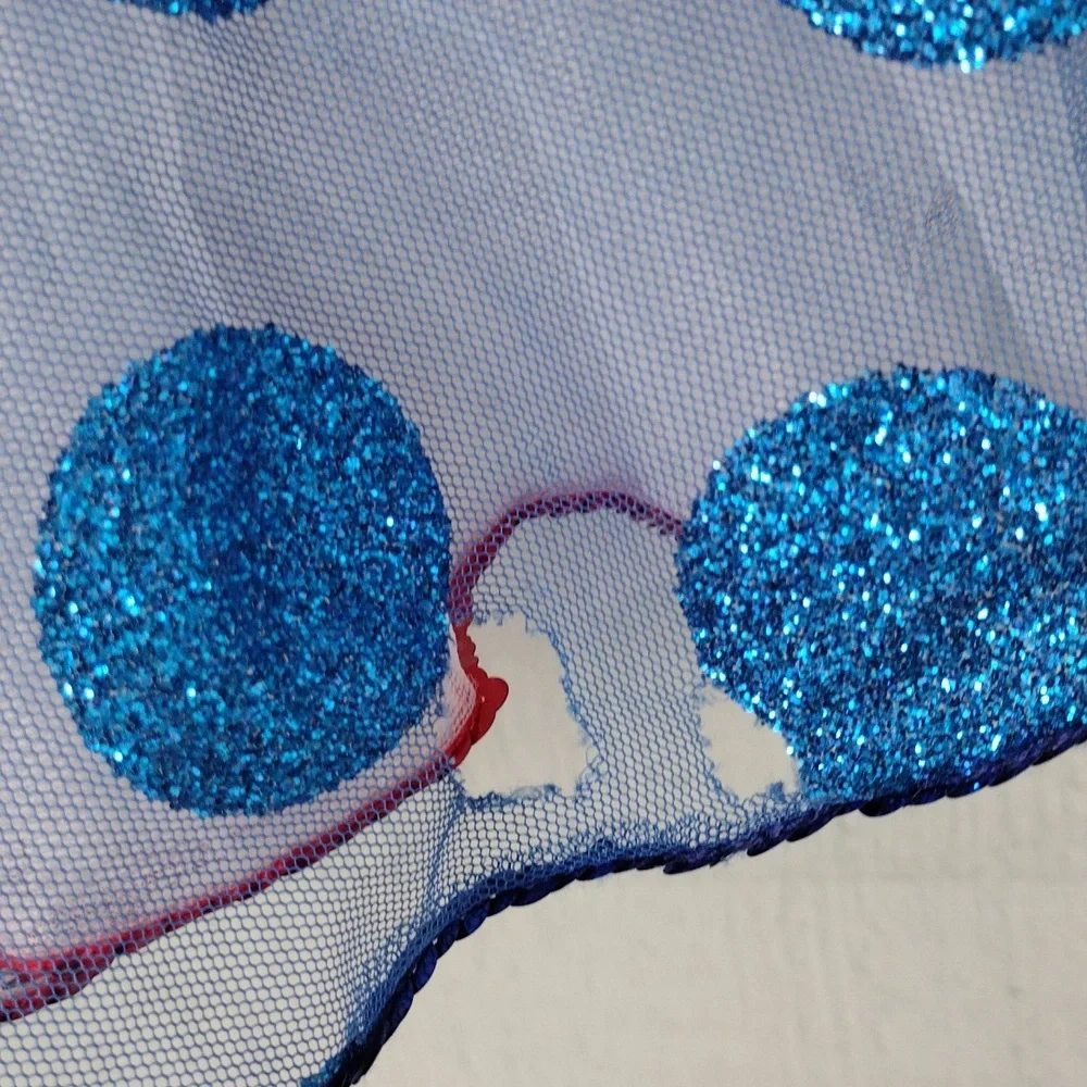 Weissman Sparkling Blue, Red and White Kids Dance Costume Dize 7/8